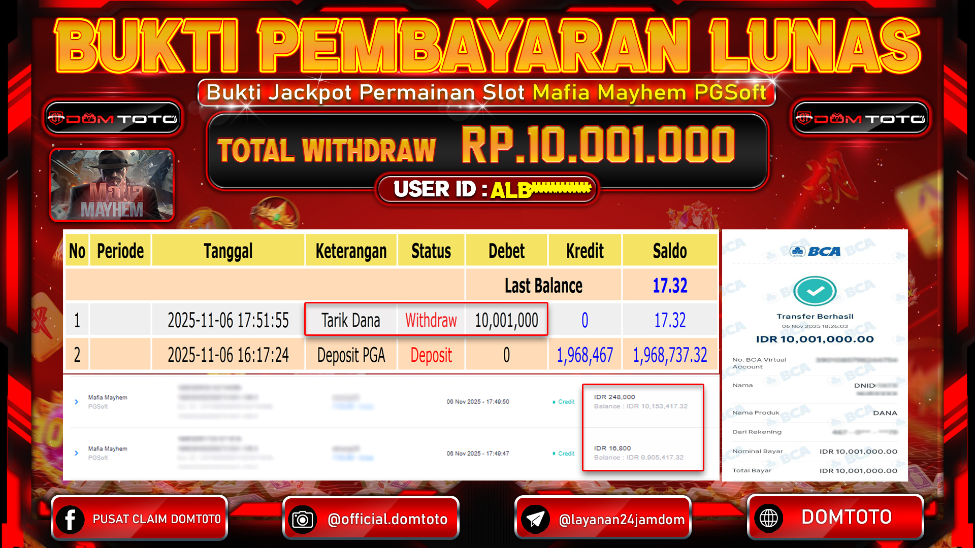 JACKPOT Slot Mafia Mayhem PGSoft 06 NOVEMBER 2025
